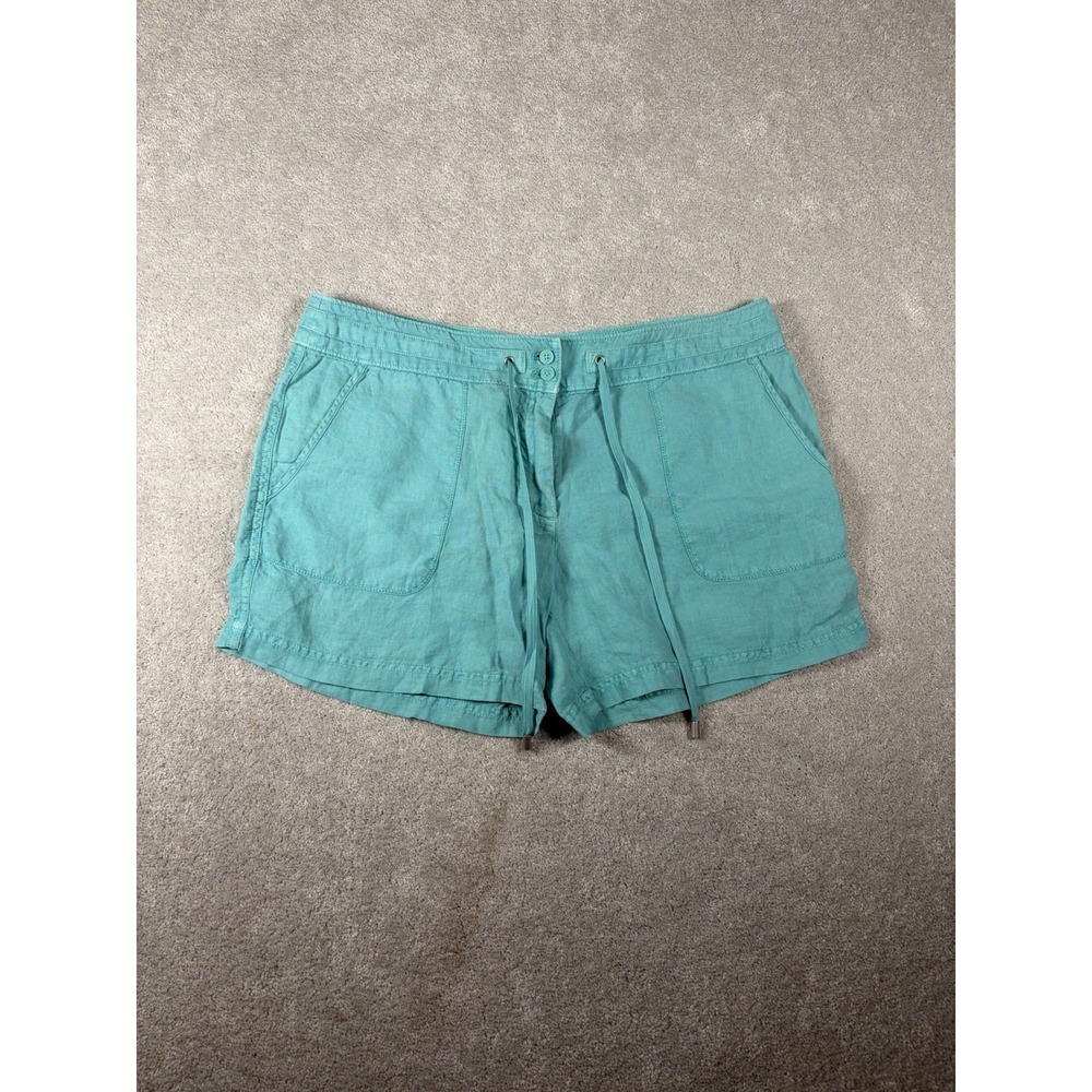 Tommy Bahama Linen Shorts Size 12 Two Palms Teal NWT‎ Classic Rise Trouser Fit